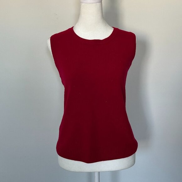 Stephanie Rogers Red Knit Sleeveless Sweater Vest Size L - Picture 2 of 6